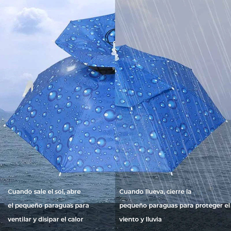 Sombrero de paraguas de doble capa para exteriores