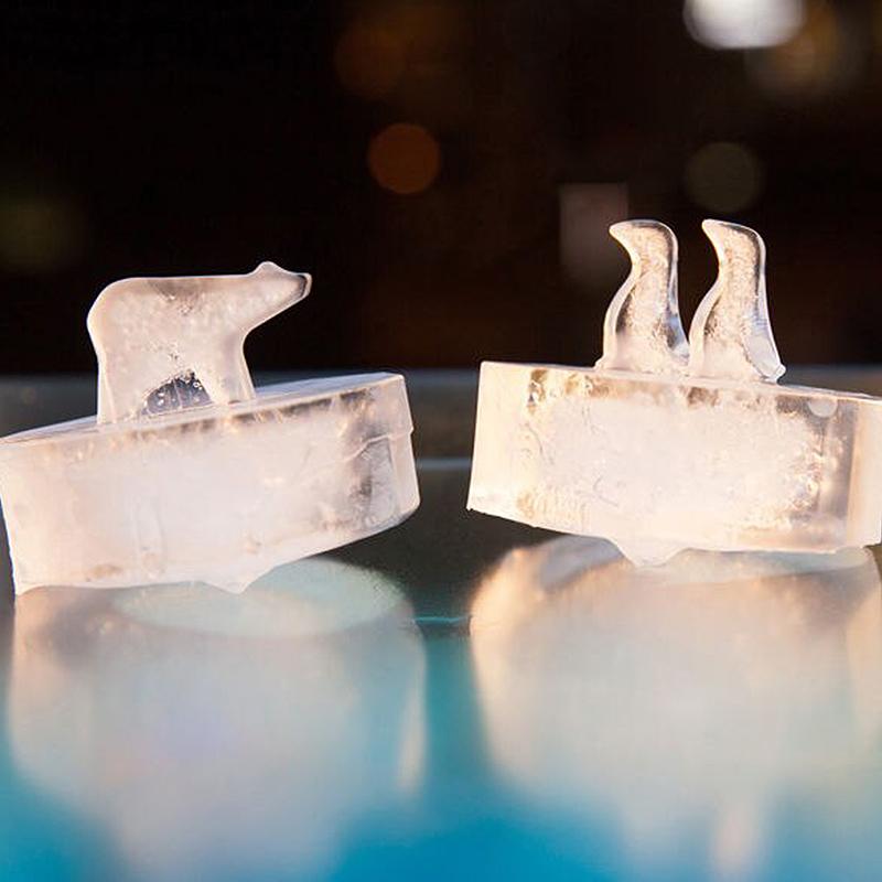Moldes para cubitos de hielo con forma de oso polar y pingüino