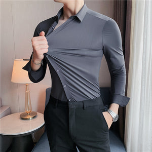 Camisa de hombre de alta elasticidad non-iron